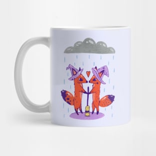 Fox Witches Getting Married in the Rain Mug